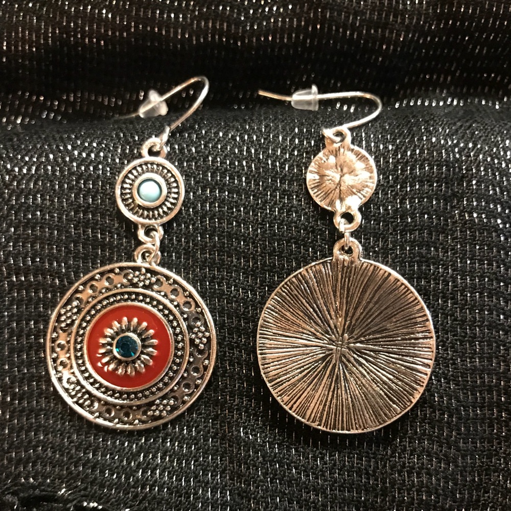 NEW Boho Ethnic Round Double Drop Earrings - Picture 4 of 7